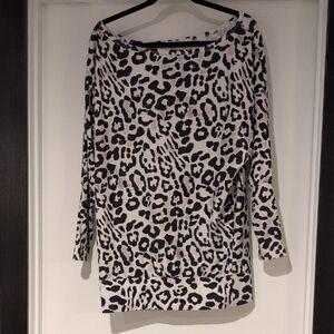 Leopard Print Women's Top - Black and White